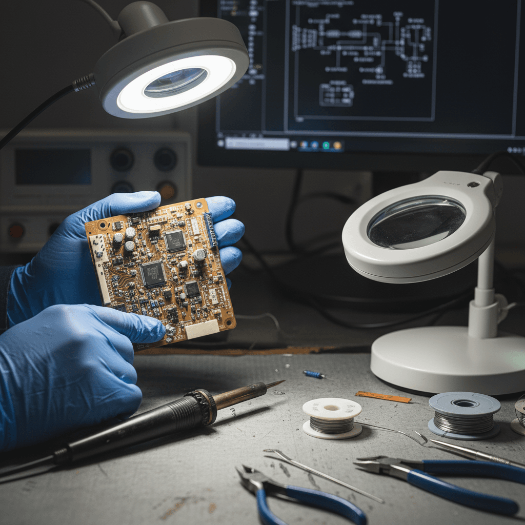 Placa reparada lista para entrega